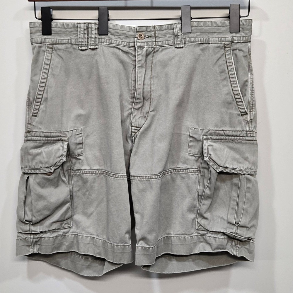 Polo‎ Ralph Lauren Cargo Shorts 38 Gray Gellar Utility Rugged Cotton 9.5" Inseam